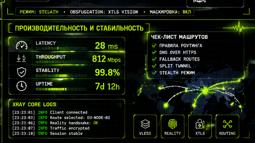 Проверка скорости, логов и стабильности — что такое xray core