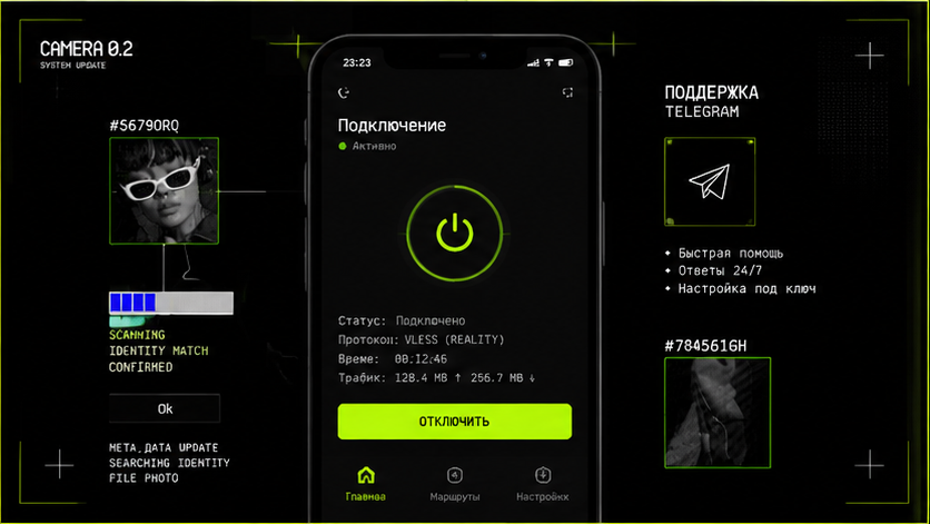 Интерфейс подключения и настройки — как настроить vless на android