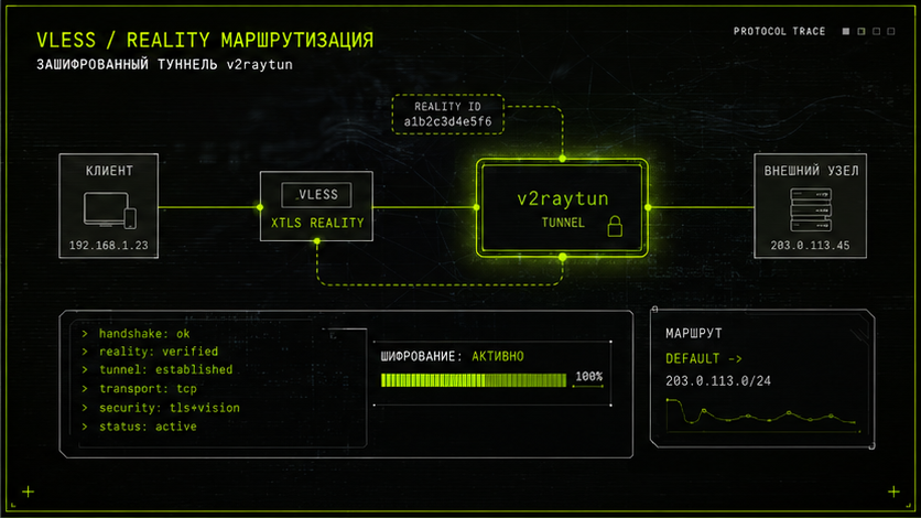 Схема протокола и маршрута — ошибка подключения v2raytun