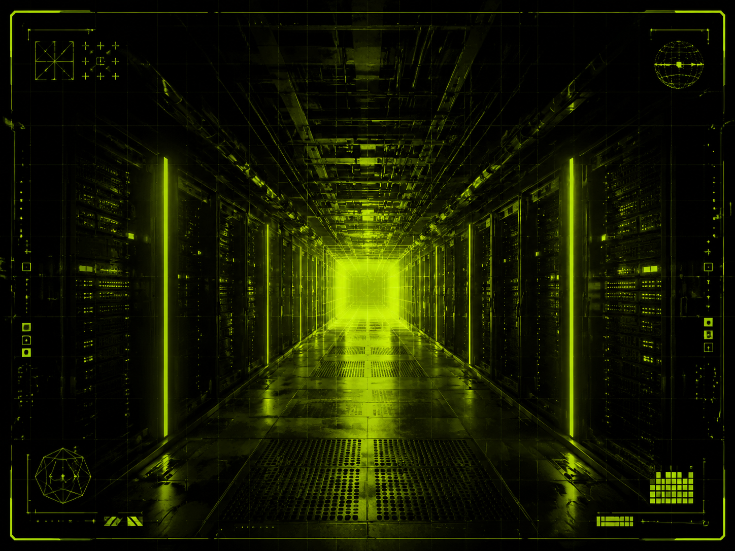 Неоновый туннель данных для карточки тарифа VPN